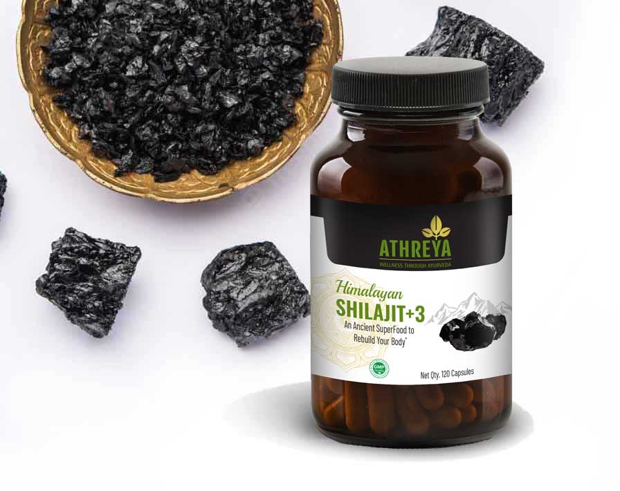 Raw Himalayan Shilajit resin with Athreya Shilajit +3 Capsules