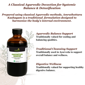 Athreya Amruthottara Kashayam, benefits infographic