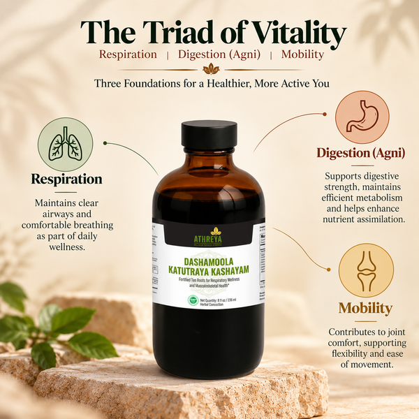 Athreya Dashamoola Katutraya Kashayam, benefits infographic