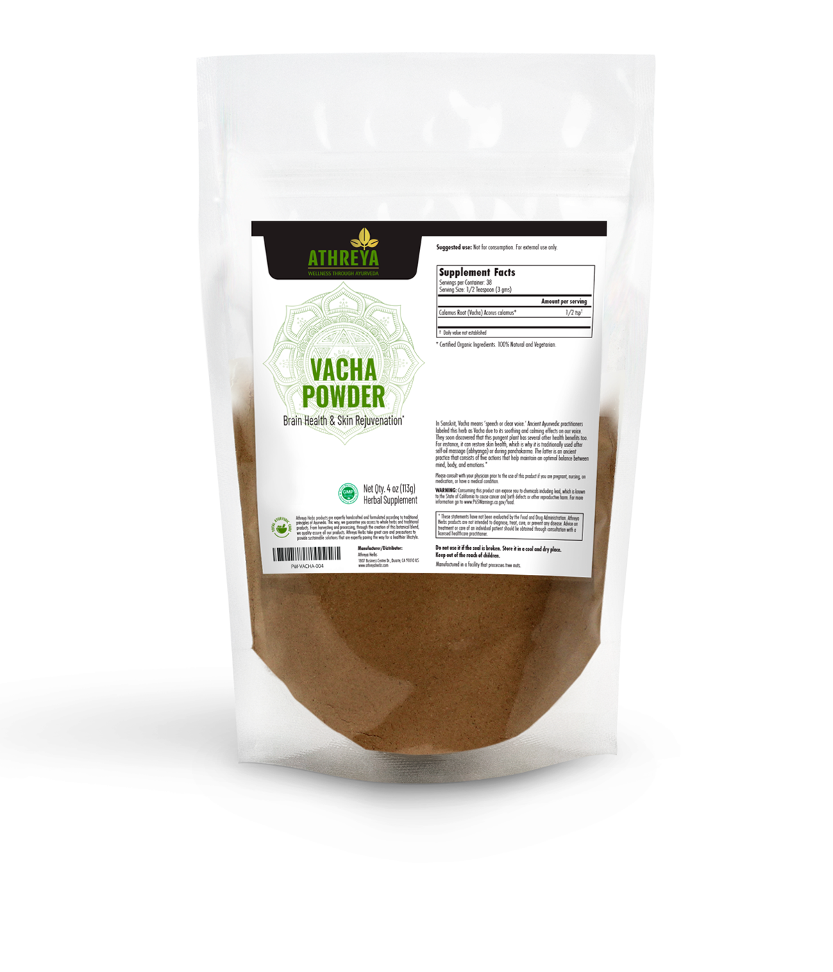 Vacha Powder| Ayurvedic Supplement for Brain Health| Athreya Herbs