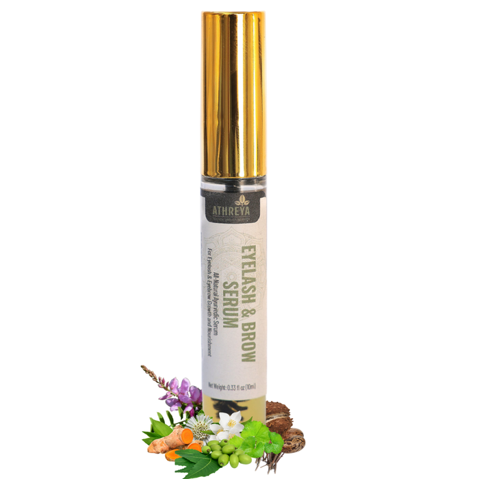 Athreya Herbs Ayurvedic Eyelash & Brow Serum, 10 ml bottle with applicator