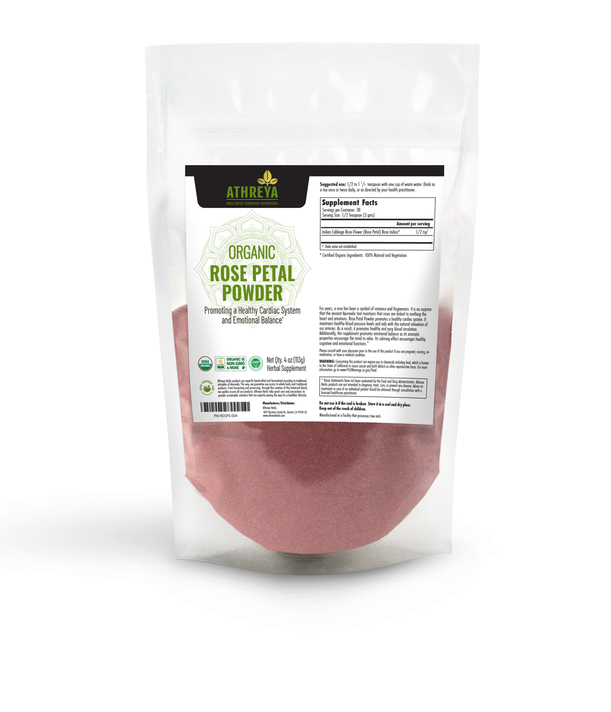 Rose Petal Powder  Ayurvedic Supplement Promotes a Healthy